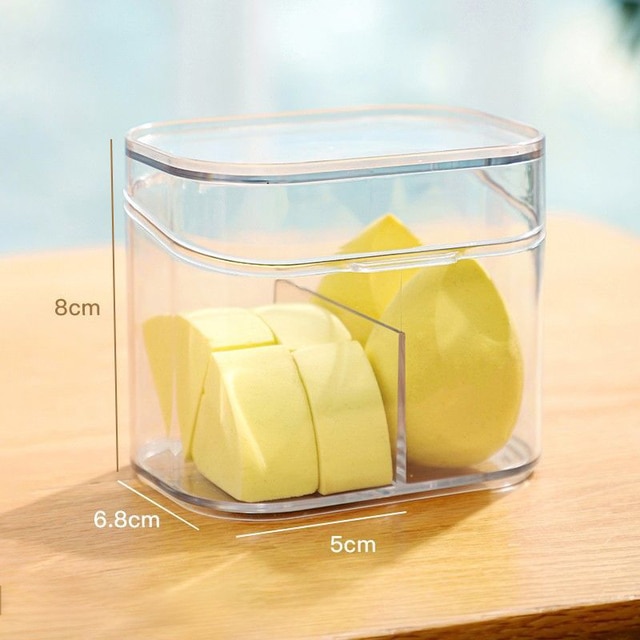 Caja de almacenamiento para baño, organizador de maquillaje de escritorio transparente con tapa, evita el polvo, adecuado para cosméticos, artículos de tocador, producto sanitario: Negro