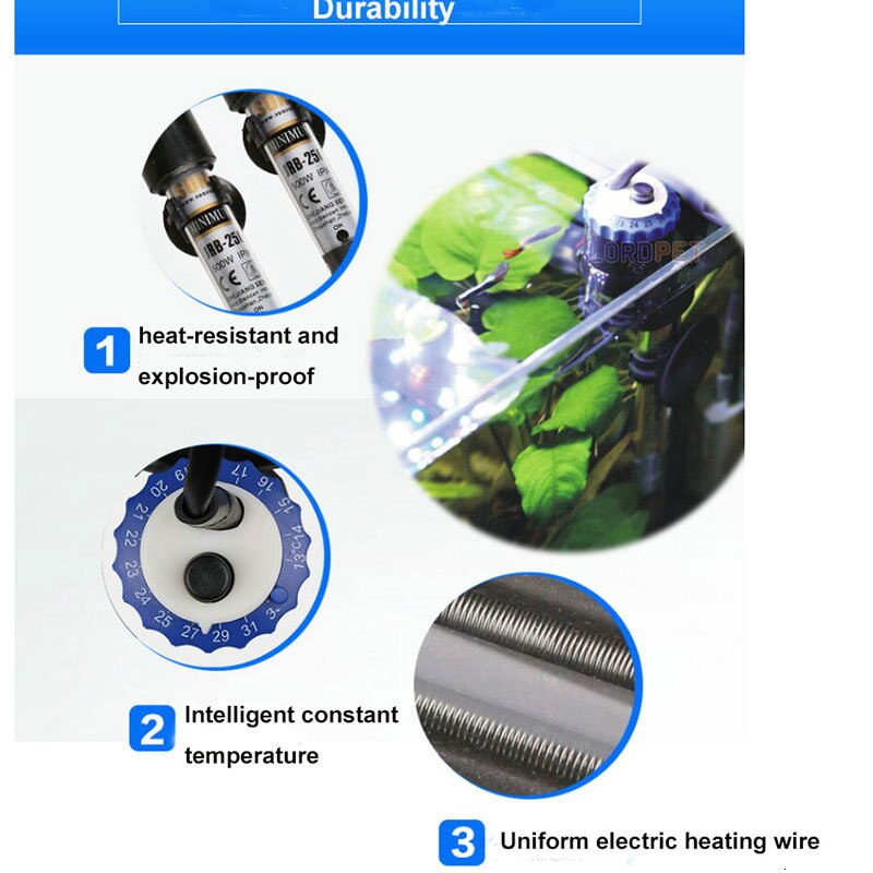 Sunsun 100w 200w 300w 500w Submersible Heater Explosion Proof Glass Consant Temperature Control For Aquarium Water Tank