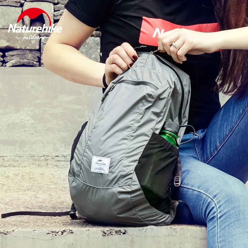 NatureHike 18L Foldable Lightweight 30D Nylon Silicon Waterproof Backpack Outdoor Backpacking Cycling Camping Hiking Bags