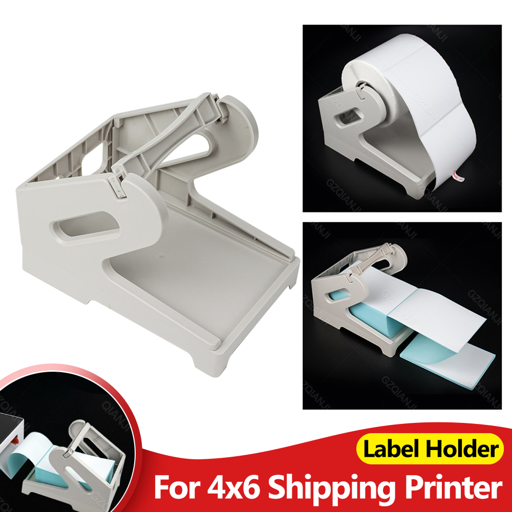 Label Holder for 4x6 Labels Printer Rolls and Fanfold Labels Sticker 2 in 1 Work for Desktop Themal Label Maker