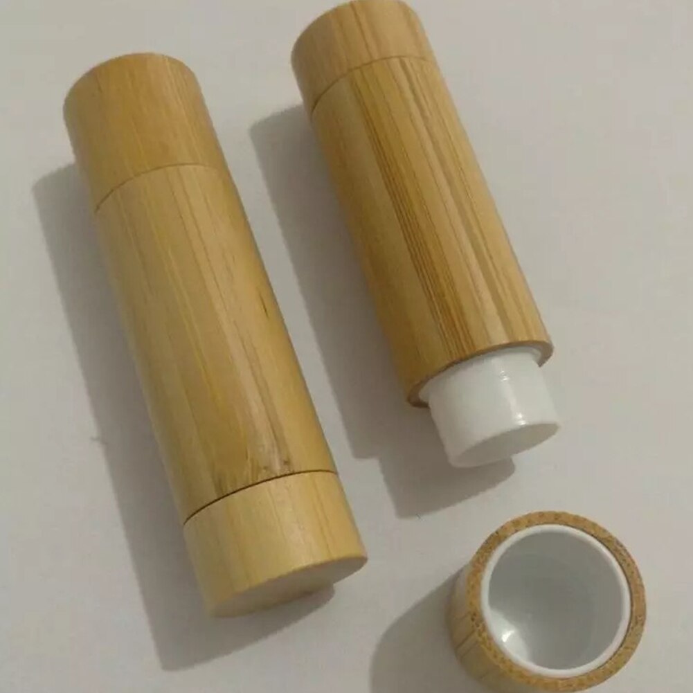 5ml tomma påfyllningsbara bambu läppbalsam tub läppstift deodorant stick cap diy krita hemgjord chapstick behållare för flickor kvinnor