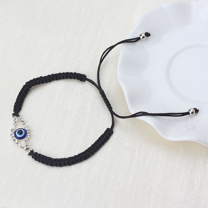 1 String Zwart Gevlochten Armband Evil Eye Charms Armband Verstelbare Kant-Up Touw Armband Mode Mannen Vrouwen Sieraden Lucky