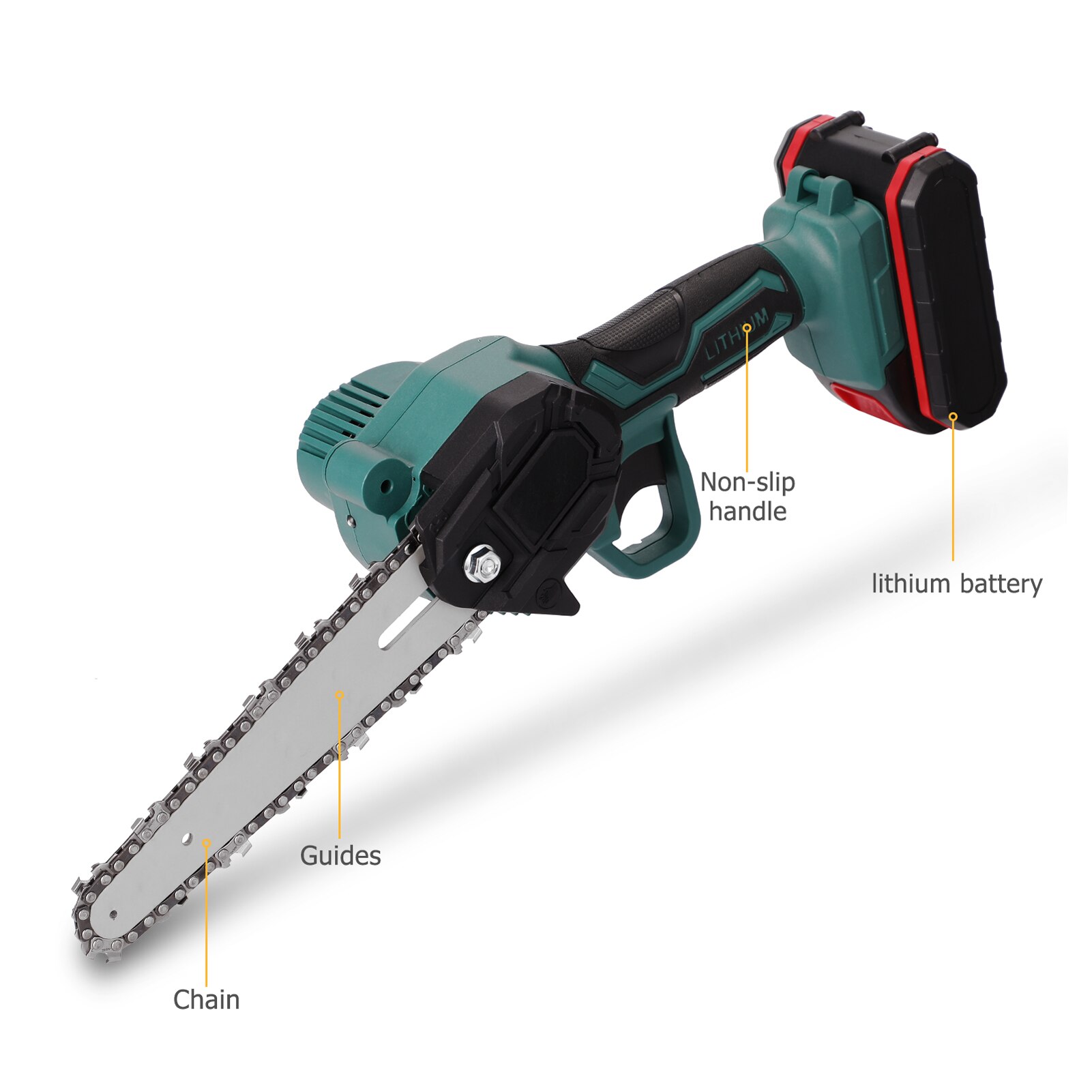Mini Sierra de poda eléctrica portátil, 21V, pequeña sierra de cadena de empalme de madera recargable, herramienta de carpintería para jardín, huerto, ramas, Clip
