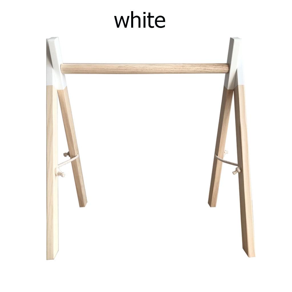 Jouet de gymnastique nordique pour bébés | Jouet avec anneau, cadre en bois, porte-vêtements, , décor pour chambre d'enfants A10: White