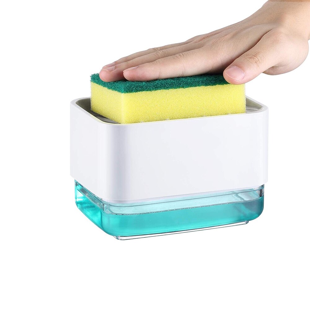 Manual Soap Dispenser Soap Pump Sponge Caddy Kitchen 2-In-1 Manual Press Liquid Soap Dispenser With Washing Sponge: NO.3