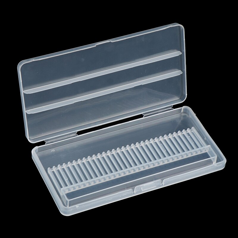 30 Holes Plastic Nail Drill Bit Storage Box Empty Stand Holder Container