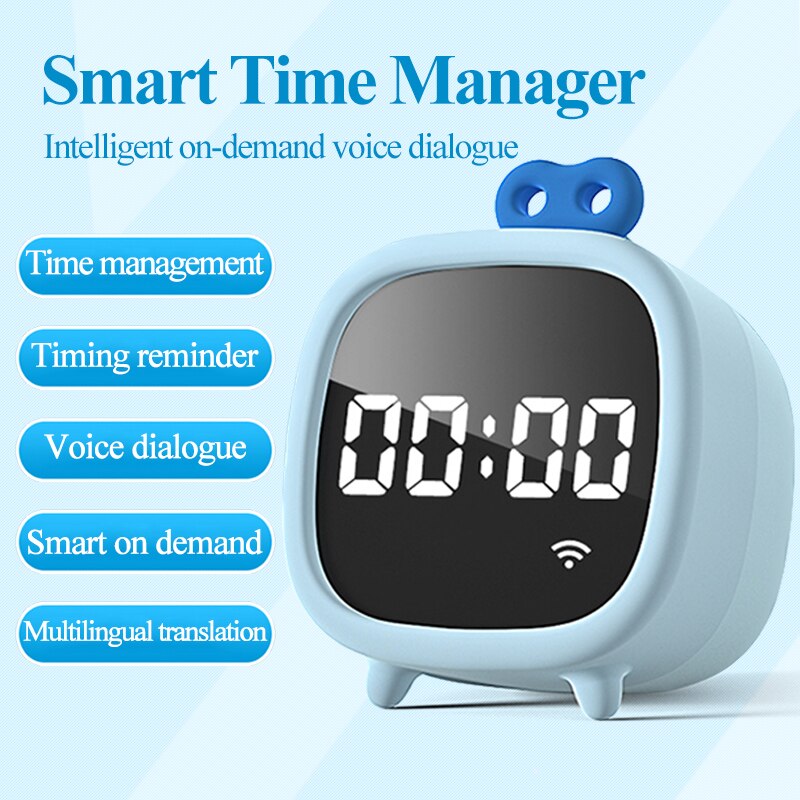 Tenwin Smart Time Manager Alarm Clock Early Education Plan Timing Reminder Digital Display Rechargeable AI Voice Dialogue 7530
