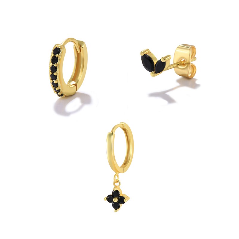 Canner colorido zircão piercing cartilagem hoop brincos para mulheres boêmio geométrico cristal redondo brinco moda jóias presentes: set1