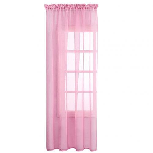 1Pc Einfarbig schier Tüll Fenster Vorhang Drapieren Wohnzimmer Balkon Terrasse Dekor Vorhang für dekorieren wohnzimmer, schlafzimmer und: Rosa / 132x210cm