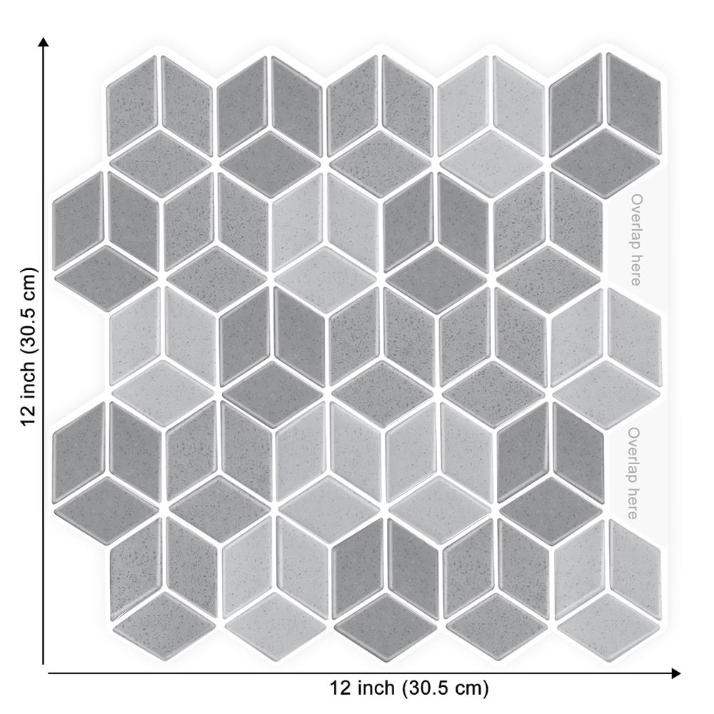 Black Herringbone Style Wall Tiles DIY Kitchen Backsplash Peel And Stick Tiles Waterproof Vinyl Wallpaper: TSQS64