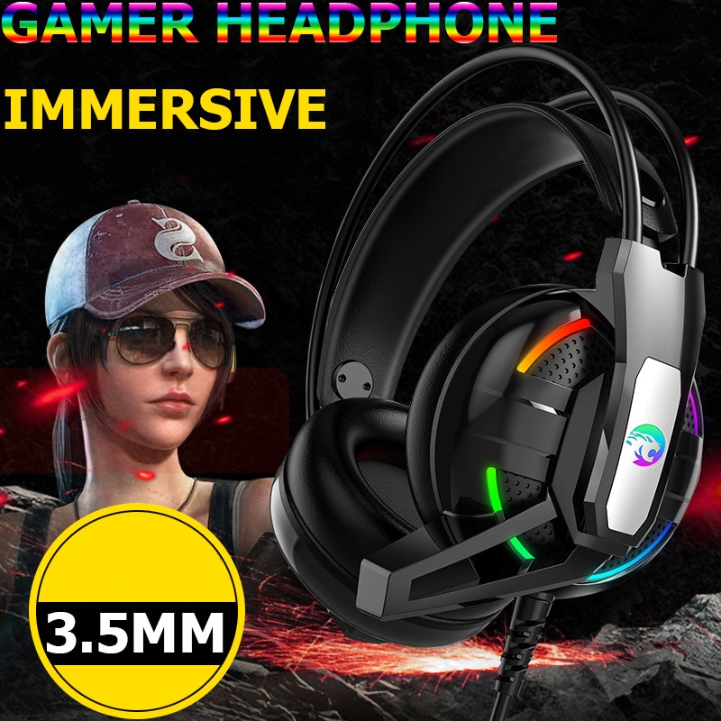 PS4 Gaming Hoofdtelefoon 4D Stereo Rgb Licht Koptelefoon Video Game Headset Met Microfoon Voor Xbox One/Laptop/ pc Tablet Gamer