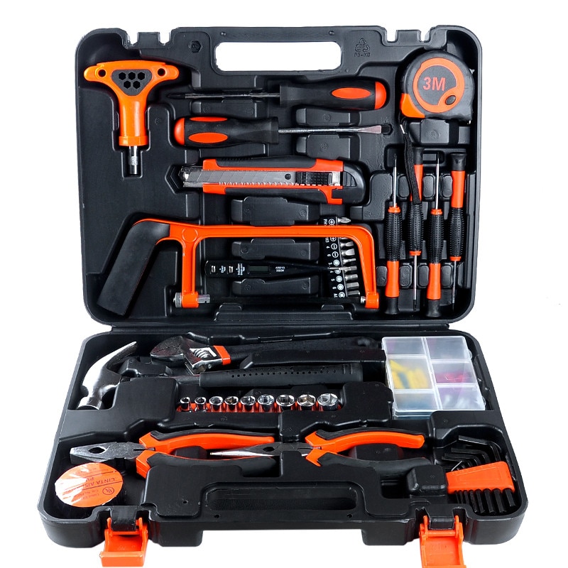 household 82pcs combo tools multifunction hardware toolbox house decoration electrician carpentry repair hand tools set