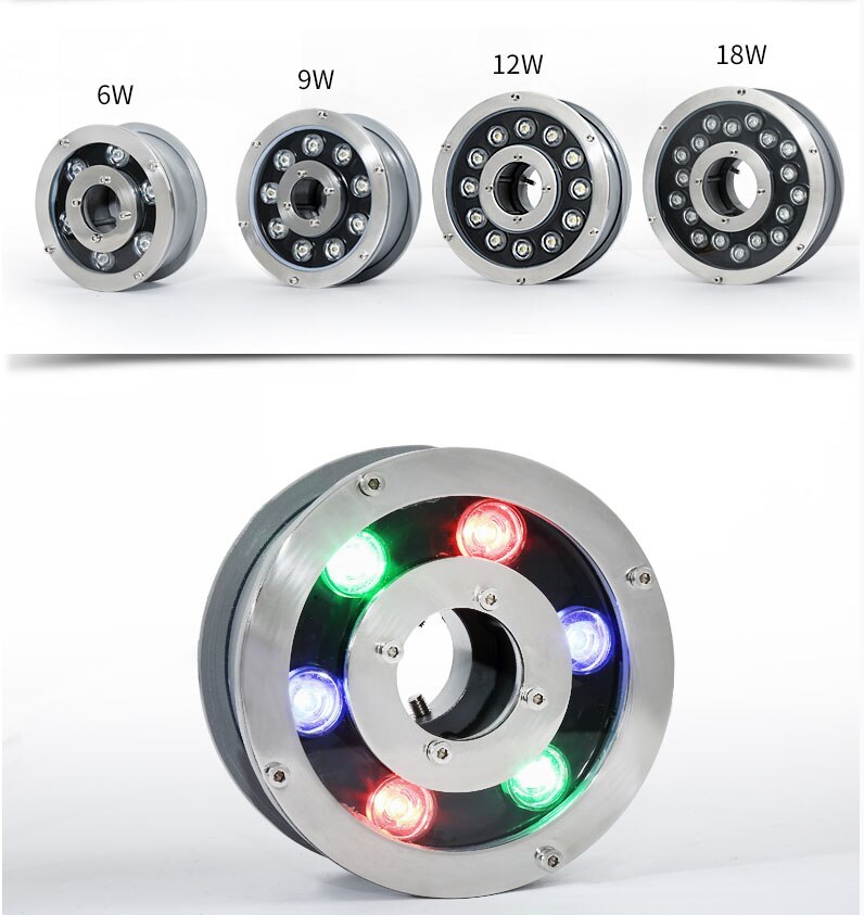 3w 6w 9w 12w 15w 18W Unterwasser Teich licht IP68 Weiß/warm Weiß RGB LED brunnen licht 12 V/24 V Schwimmen Schwimmbad licht LED