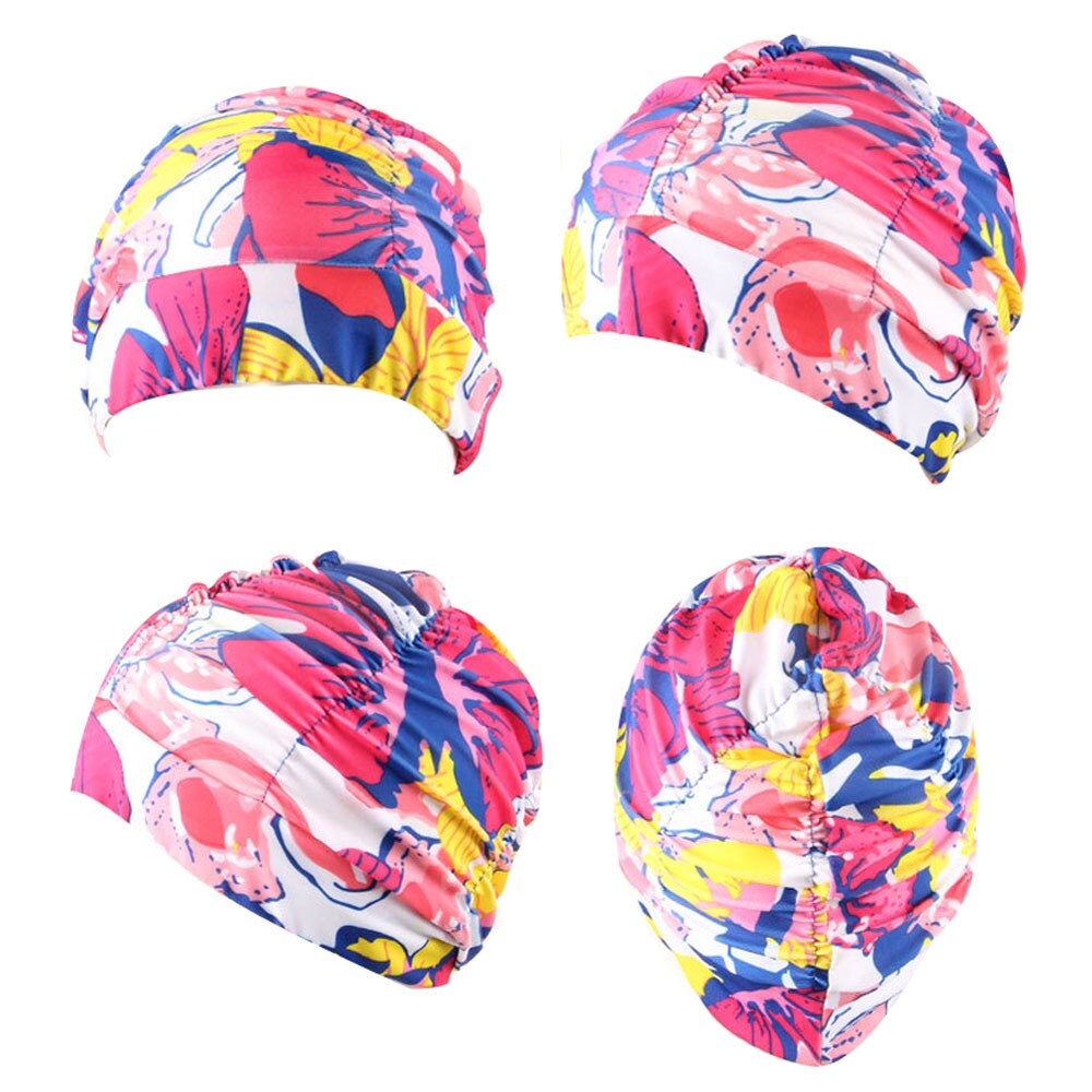 Zwemmen Hoed Vrouwen Unisex Meisjes Lang Haar Badmuts Badmuts Stretch Drape Gratis Size Zwemmen Zwembad Sport Elastische Nylon turban1