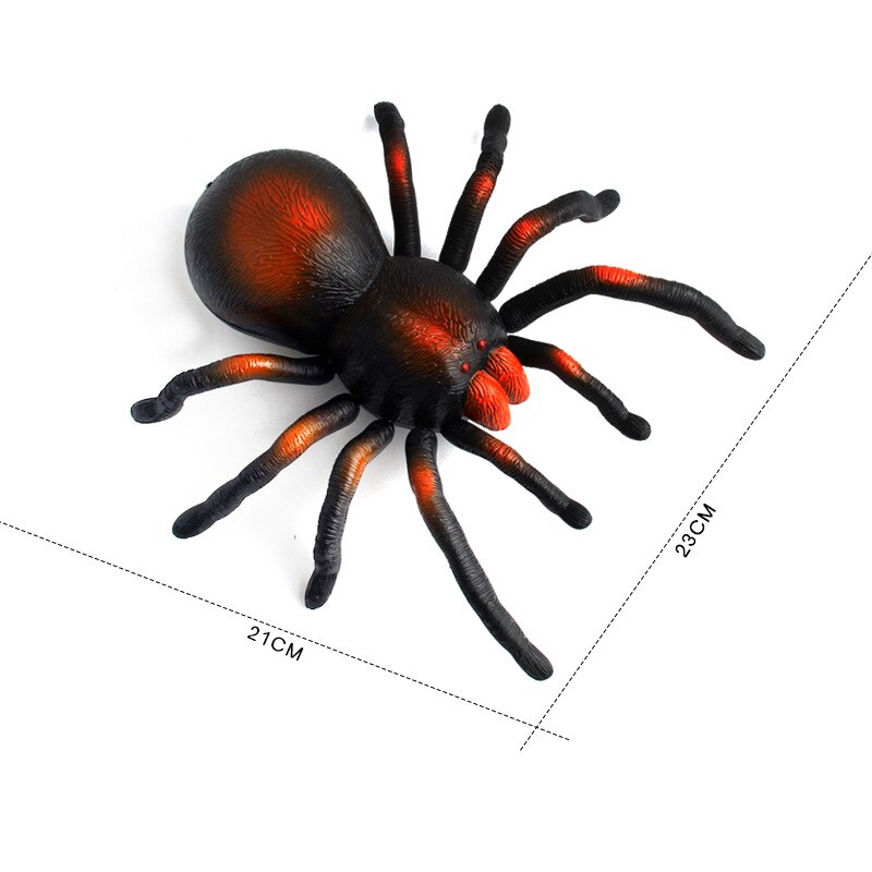 Electronic pet Remote Control Simulation tarantula Eyes Shine smart black Spider Halloween Tricky Prank Scary Toy