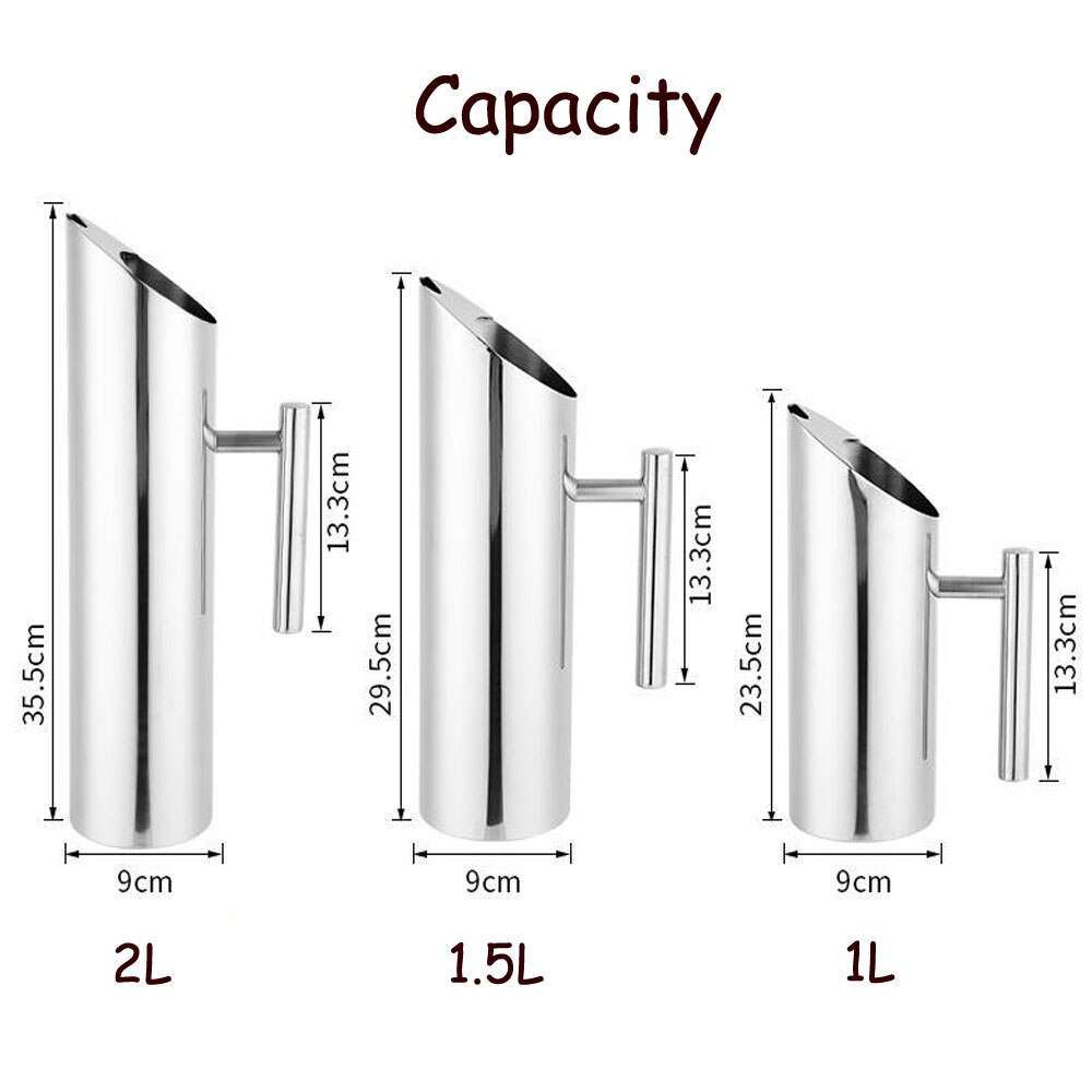 1/1.5/2Lstainle steel intensification the Jug water pitcher Room restaurant cold water bottle household juice jug large capacity