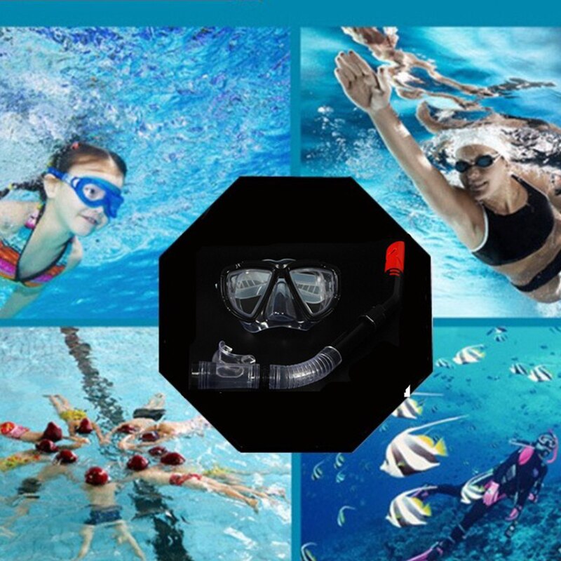 Silicone Gear Scuba Diving Mask Equipment Snorkel Adults Anti-Fog UV Waterproof Swim/Dive Glasses Men Women Goggles
