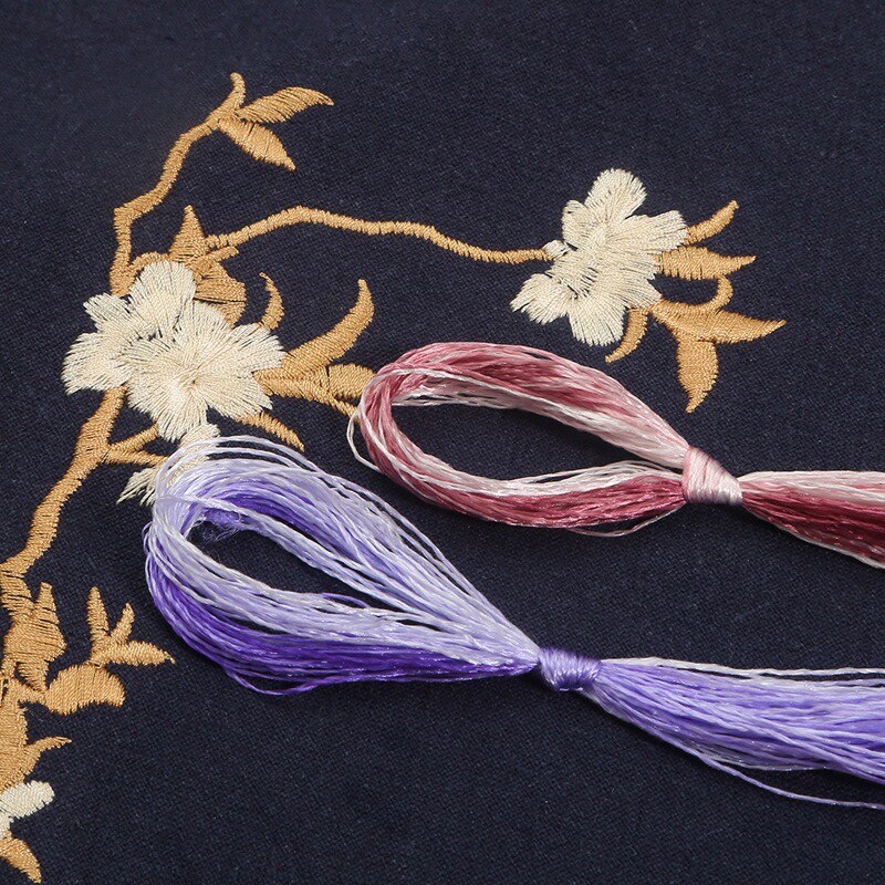 20M Polyester Embroidery Thread Gradient Cross Stitch Floss Threads Cotton Sewing Skeins Skein Kit DIY Sewing Tool Crafts