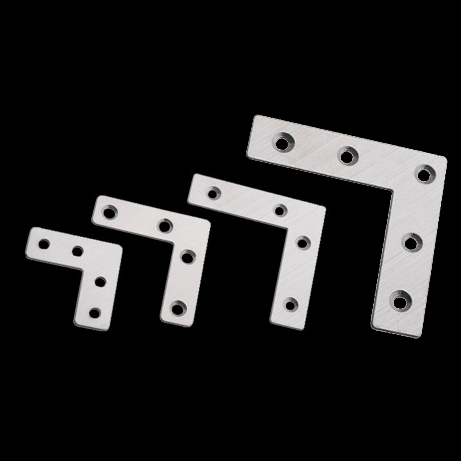 5Pcs Stainless Steel L-shaped Flat Bracket 40/50/60/80mm L Shape Board Support Corner Bracket Furniture Fittings Connectors