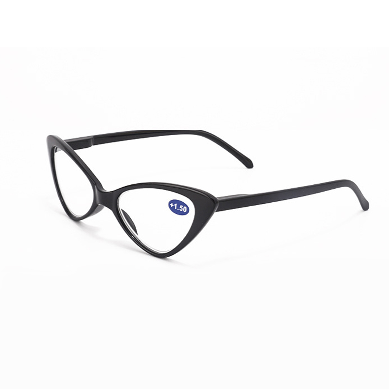Gafas de lectura tipo ojo de gato para mujer, anteojos de lectura estilo ojo de gato, estilo Retro, leopardo, ligeros, para presbicia, + 1,0 + 1,5 + 2,0 + 2,5 ~ + 4,0: Negro / +150