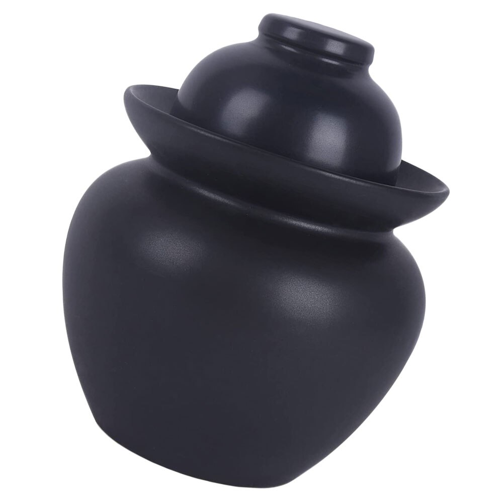 1pc Ceramic Food Container Leak Proof Ceramic Jar for Home Kitchen (Black)