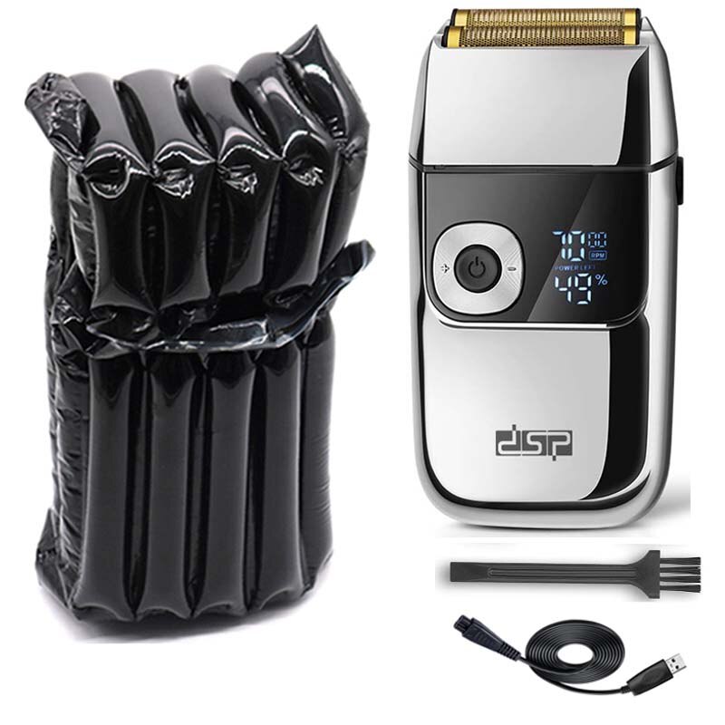 Metal housing 3 speed shaving machine for men electric hair shaver bald head rechargeable electric razor for beard washable: With bubble