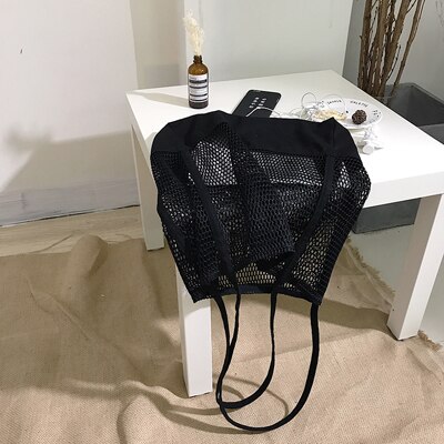 Fruit Shopping Bag Storage ultra reusable grocery bags Tote Canvas Net Fabric Bag Bolsa compra plegable: Black