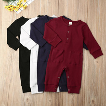 Herfst Winter Baby Kids Jongens Baby Lange Mouw Romper Jumpsuit Katoen Kleding Outfit Set 0-24M