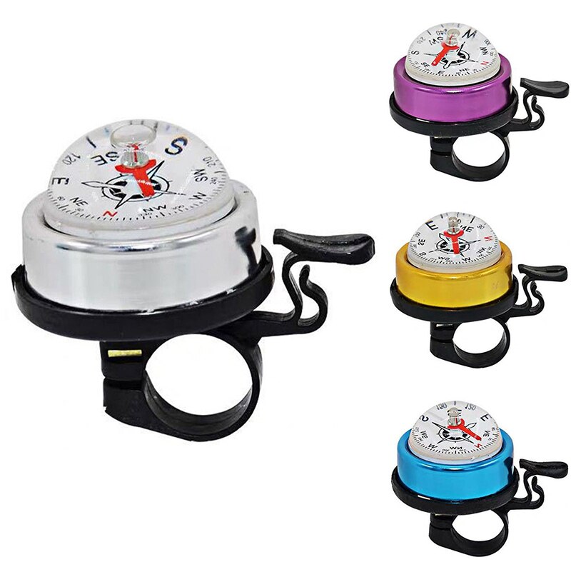 1PCS Aluminum Alloy Bicycle Bells Bike Bells with Compass Clear Sound Ring for Mountain Road Bike Bicycle Accessories