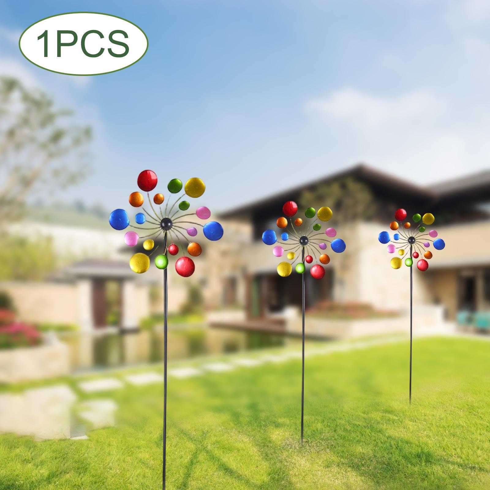 Rotating Windmill Housewarming Iron Wind Spinners Wind Sculptures for Landscape Patio Farmhouse Lawn Decor