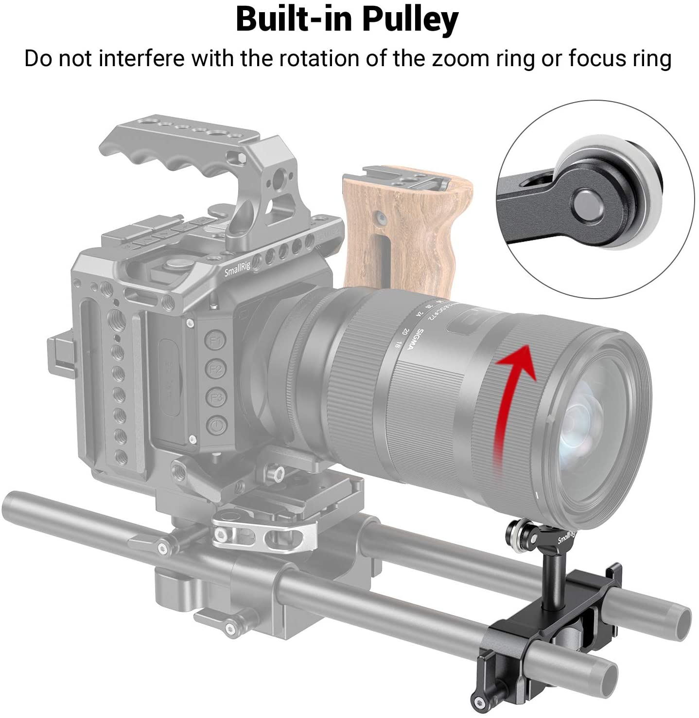 SmallRig Universal- 15mm LWS Objektiv Unterstützung für Kamera Lange Objektiv Unterstützung Höhe Einstellbare DSLR Kamera Anlage Objektiv Adapter 2680