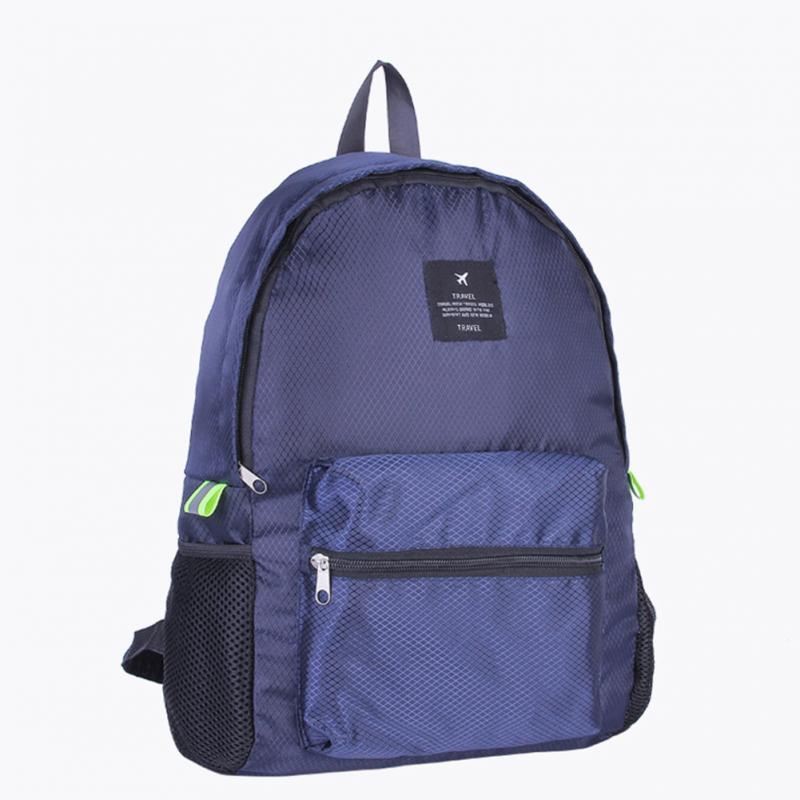 Neue dauerhaft Nylon Klapp Rucksack unisex Leichte draussen Reise Wandern Rucksack Tragbare Camping Daypack: Marine