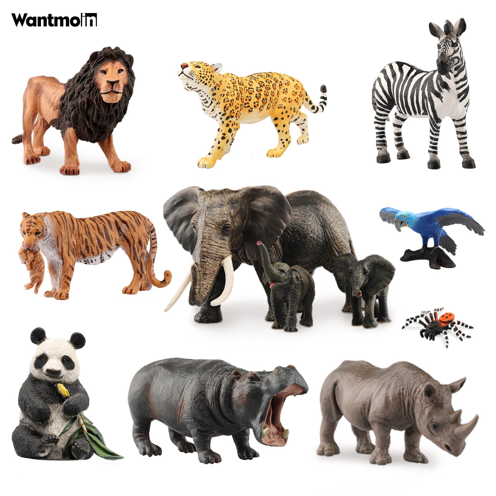 Safari Animals Figures Toys, Realistic Jumbo Wild Zoo Animals Figurines Large- Plastic Playset with Elephant, Giraffe, Lion, etc