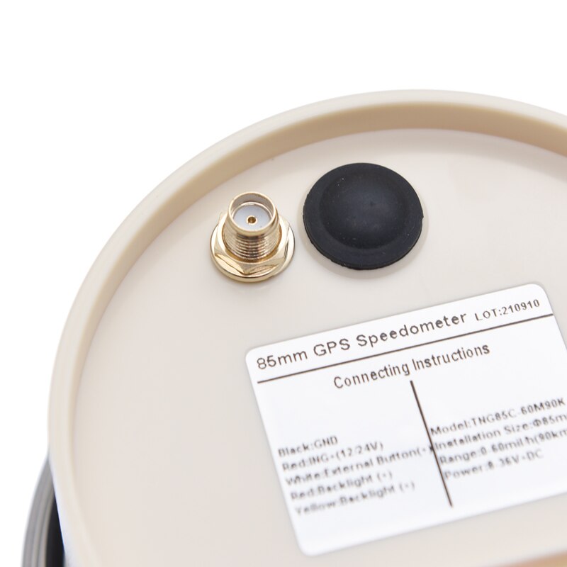 85Mm Gps Snelheidsmeter Gauge 60 Mph 90 Km/h Totale Kilometerstand Kilometerteller Voor Motorfiets 12V 24V Rood Geel backlight