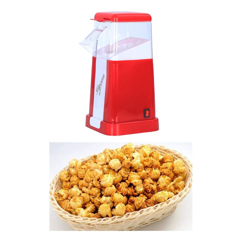 Automatisk popcorn maker maskine os / eu-stik til hjemmet kraftfuld fedtfri hurtig