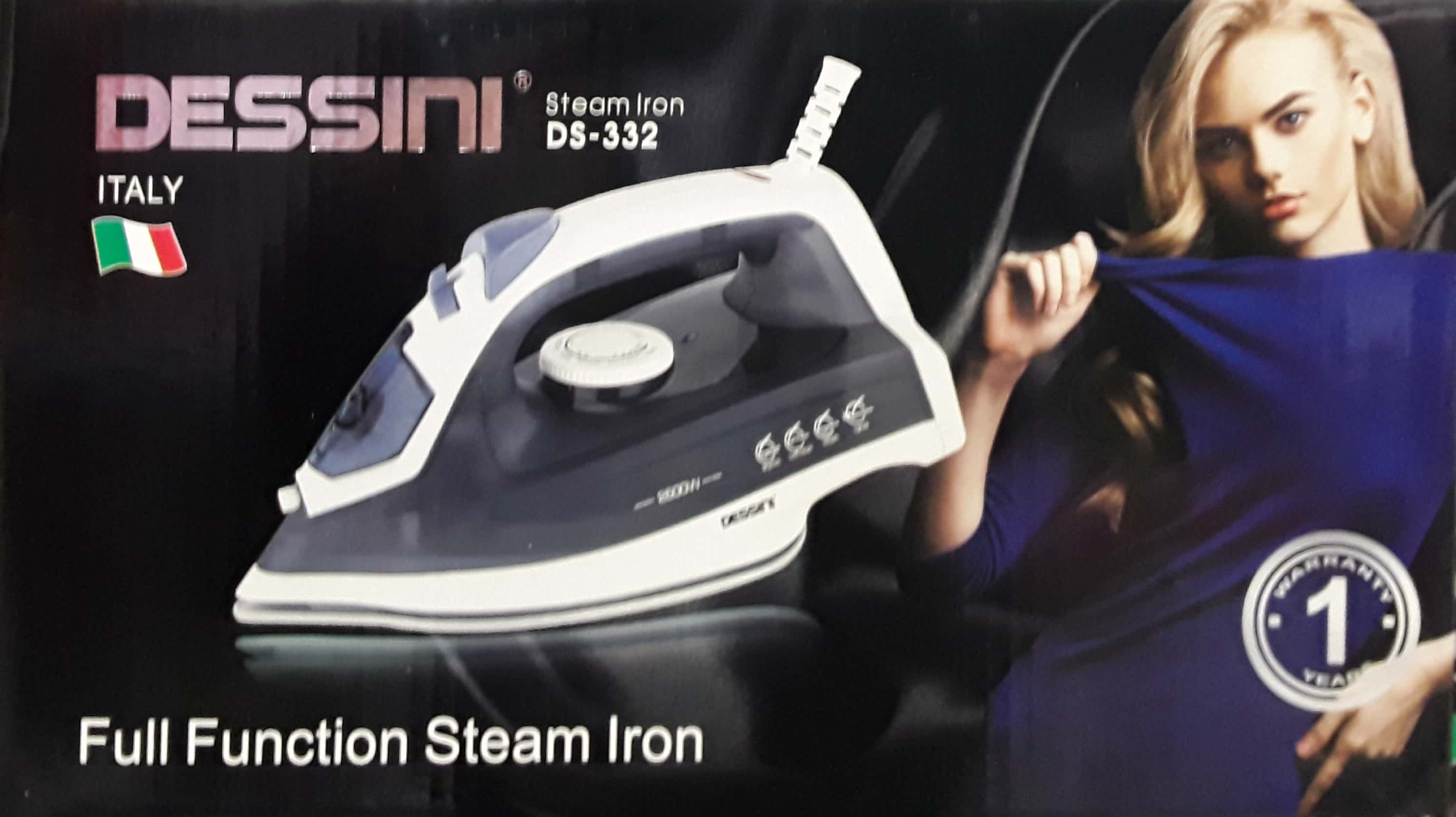 Dessini-Plancha de Vapor para ropa DS-332, herramienta automática de limpieza antical y antigoteo, Incluye vaso medio, 2600W