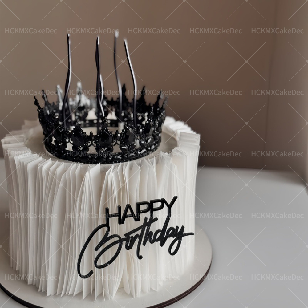 thumbnail image 2 of Happy Birthday Heart Cake Topper Black Acrylic YJHLBHDIAN - - Finland 2 of 12