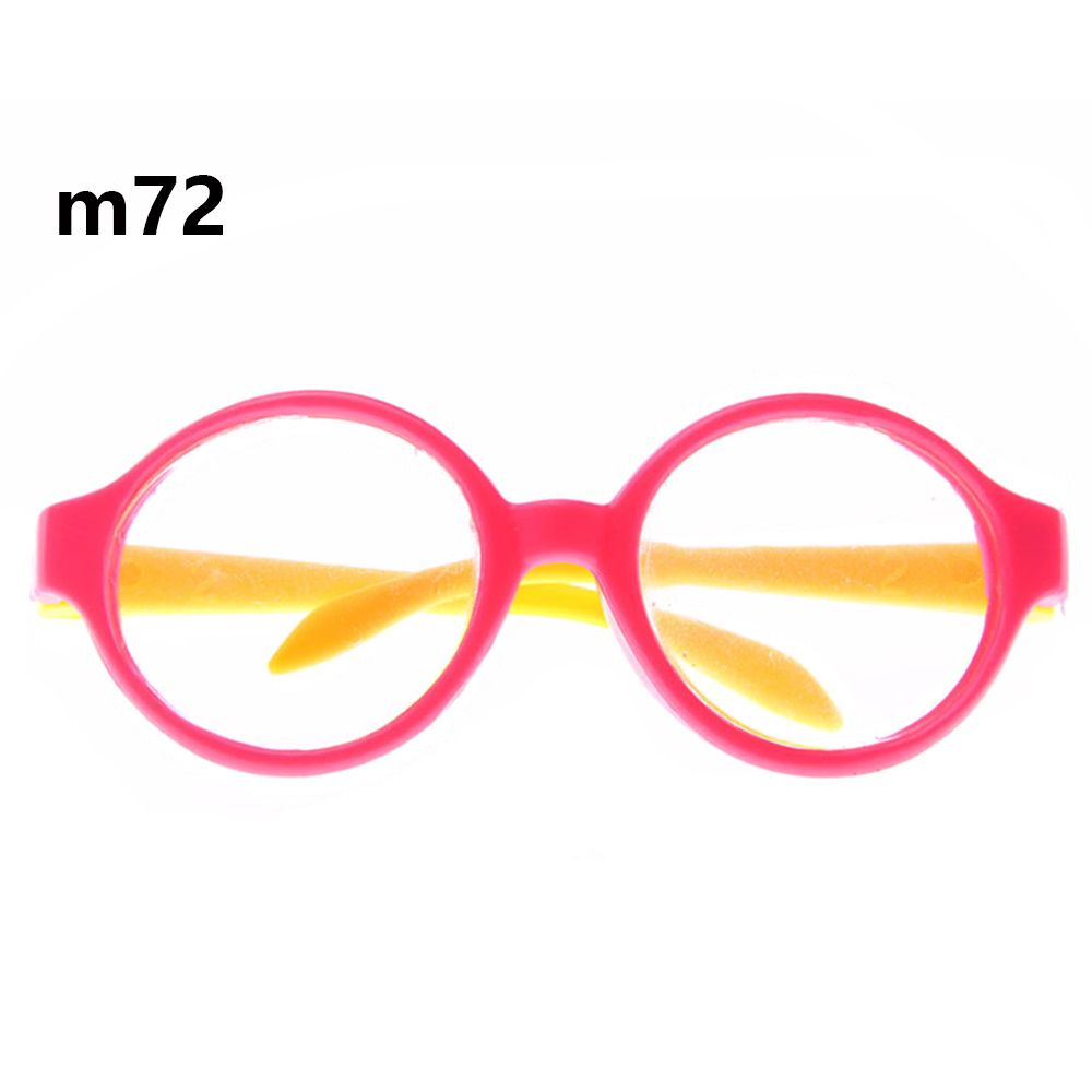 Colorful Doll Glasses Clear Lens Round Frame Eyewear Miniature Eyeglasses Fit 18 Inch Playing House Cool Girl Accessory: m72