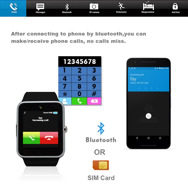 Homme montre montre intelligente GT08 horloge synchronisation notifiant soutien Sim TF carte Bluetooth connectivité Android téléphone montre intelligente hommes alliage