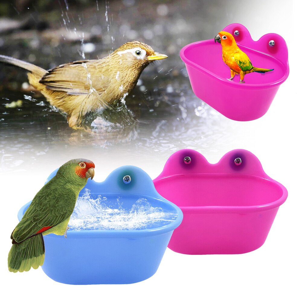 Vogel Bad Bad Bad Doos Vogel Schoonmaken Tool Kooi Accessoires Papegaai Bad Transparante Plastic Opknoping Bad Douche
