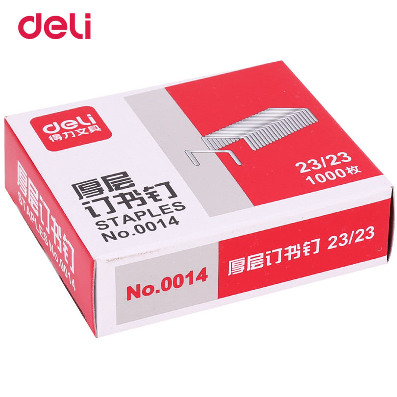 Standard silver Point Staples Deli Staples Office Bending 1000 pcs/pack Supplies Size 23/23 School Metal Staples