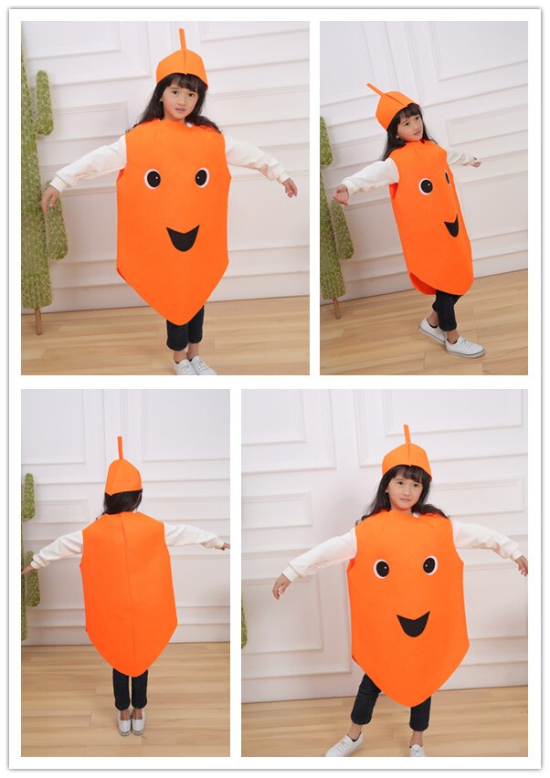 Kinder Kinder Kinder der Tag Cartoon Obst wassermelone/Erdbeere/apple Halloween Party Kostüme Cosplay Kleidung für Junge Mädchen: carrot