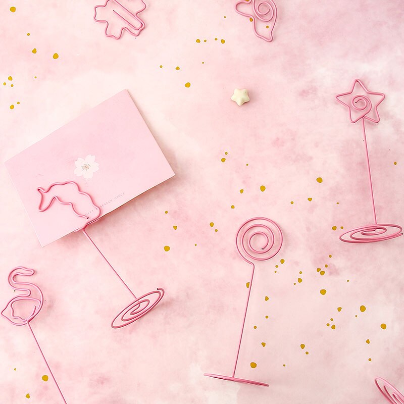 1 pièce de trombone en métal en forme de cœur, motif dessin animé, rose, pour fille, marque-page, papeterie, fournitures scolaires et de bureau