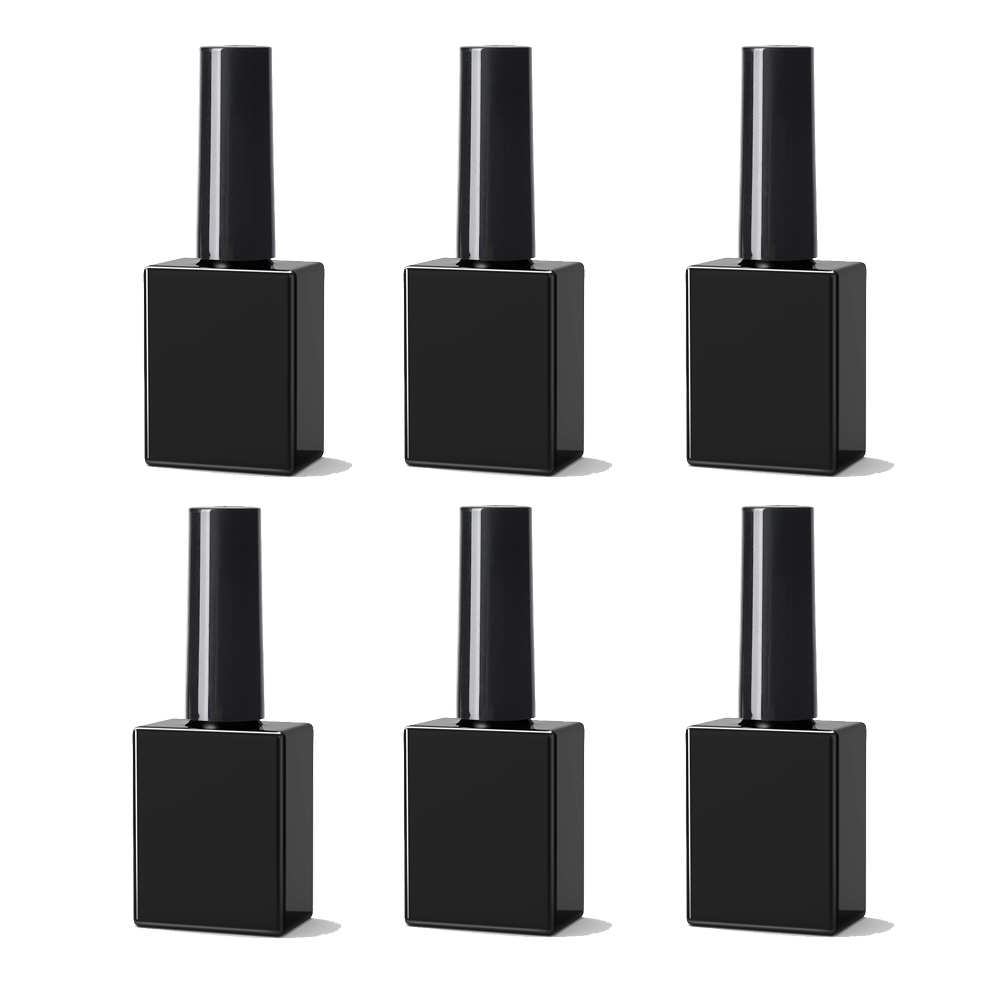 15 ml 6 stks/set Lege Gel Nagellak Flessen Met Borstels Nagels Gel Glazen Container Hervulbare Cosmetische Pot Manicure Nagelriemolie: Licht Groen