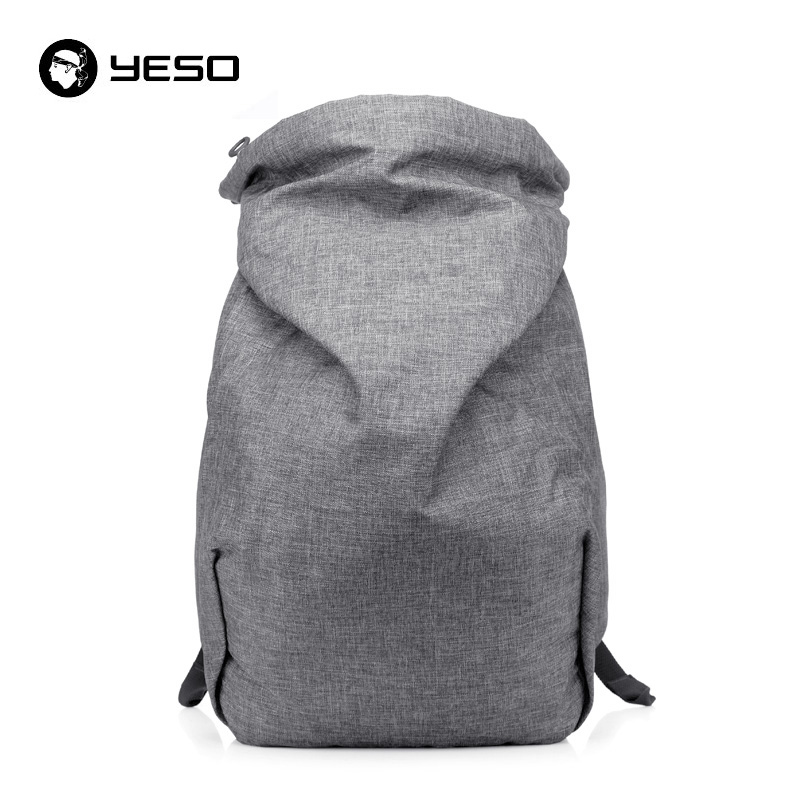 YESO Große Kapazität Reise Rucksack Für Männer Asymmetrische Multifunktions Oxford Rucksack Neue 3 Farbe 15 Zoll lässig Rucksäcke: neblig grau