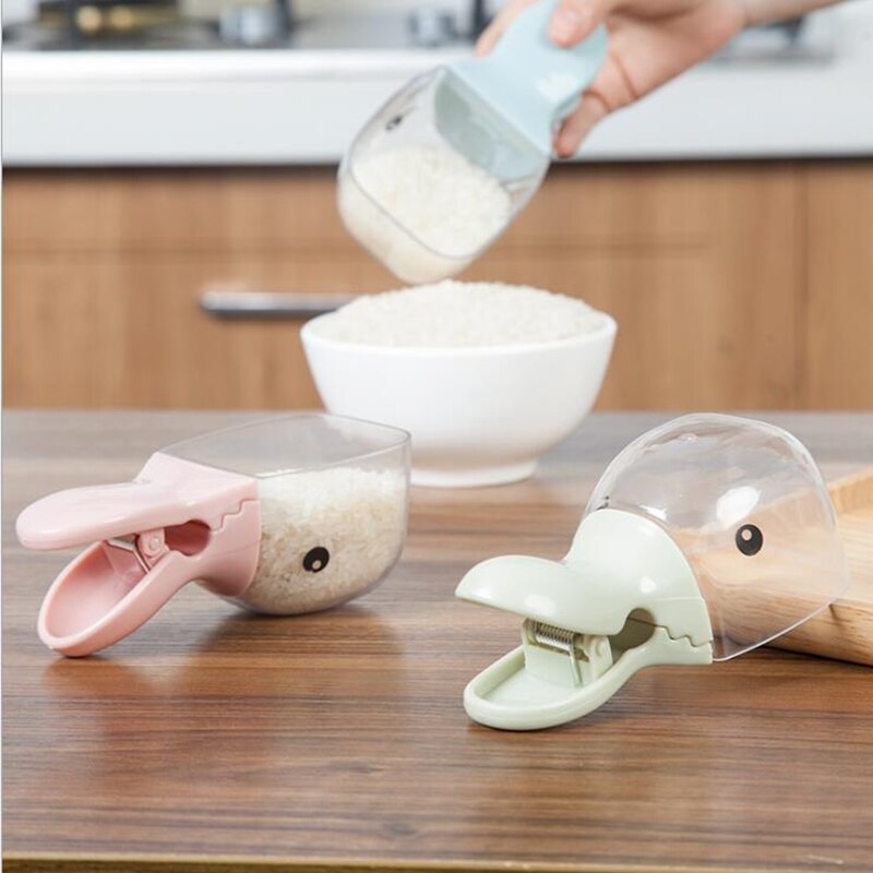 FEIGOLO cuillère à riz en tête de canard | cuillère à riz, pince à sceller transparente pelle à riz, scellage sac de riz, outils de cuisine FNS61 1 pièce