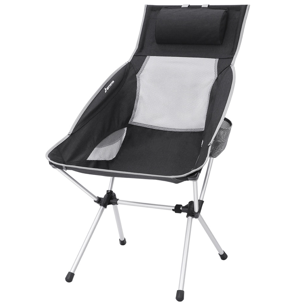 MOVTOTOP Folding Camping Chair Mesh High Back Ergonomic Armrest Beach Chair 45x87x100