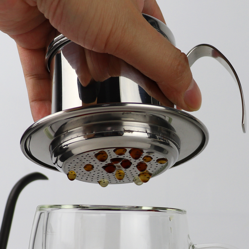 Vietnam Coffee Dripper Filter Coffee Maker Portable Carved Refined Zhongyuan Ice Coffee Filter Drip Pot