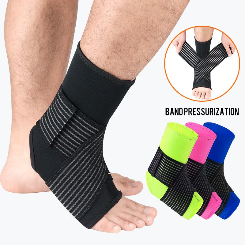 2Pcs Sports Compression Ankle Brace Strap Support 3D Weave Elastic Bandage Foot Protective Gear Gym Fitness