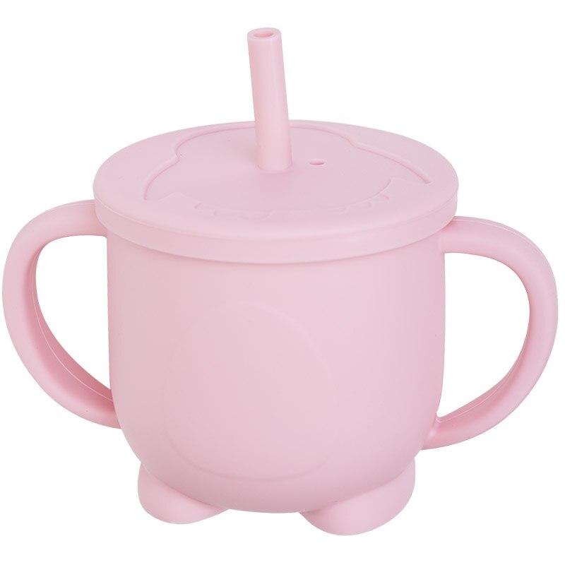 Babybekers van stevig siliconen met een rietje voor peuters met een siliconen deksel, waterbekers van voedingskwaliteit voor kinderen.: Drinkbeker  h104